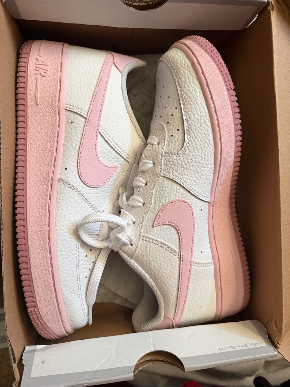 Nike Air Force 1 (GS) — White with Pink Foam Accents